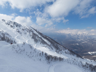Snowy mountain peaks, Sochi