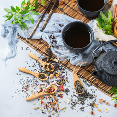 Selection of japanese chinese herbal masala tea teapot