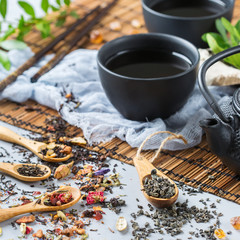 Selection of japanese chinese herbal masala tea teapot