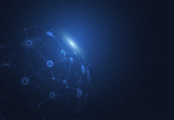 Global network connection. World map point and line composition concept of global business. Vector Illustration