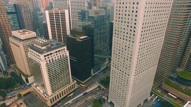 Hong Kong Aerial view of the city centre Bank