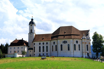 Fototapeta na wymiar The rococo pilgrimage church in Beieren Germany