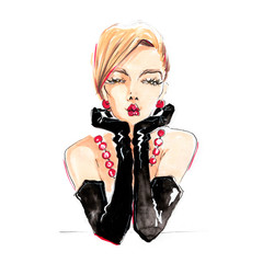 Beautiful girls send an air kiss