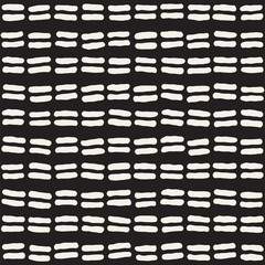 Seamless pattern with hand drawn lines. Abstract background with freehand brush strokes. Black and white texture. Ornament for wrapping paper.