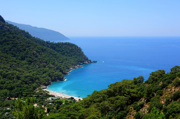 Mediterranean beach in Fethiye,Turkey.