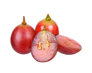 Red grape isolated on the white background