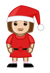 Cute Happy Kid Girl Santa