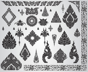 Set of Thai art element, Decorative motifs. Ethnic Art, icon vector - 168478519