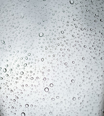 A water drop in the car window