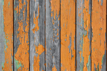 Fototapeta na wymiar Aged painted wooden wall planks (texture, background)