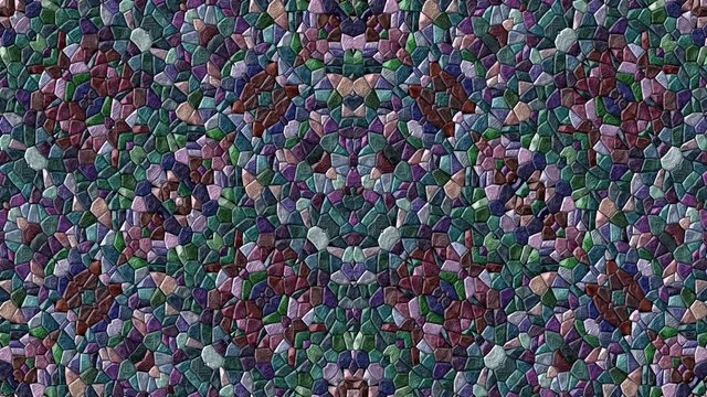 abstract animated changing kaleidoscope mosaic background seamless loop video - retro dark purple and blue colors
