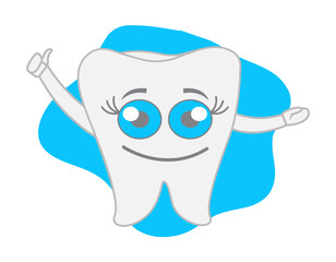 Obraz na płótnie Canvas Happy Tooth Vector Character
