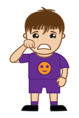 Crying Cartoon Small Kid Boy