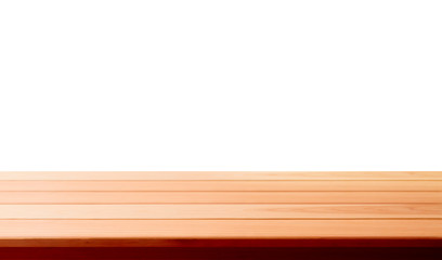 Wood table top isolated on white background - can be used for display or montage your products