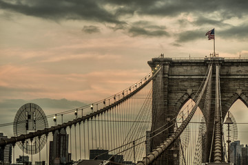 Brooklyn Bridge in New York City - obrazy, fototapety, plakaty
