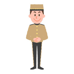 vector illustration of a hotel worker