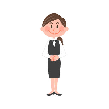 vector illustration of a hotel worker