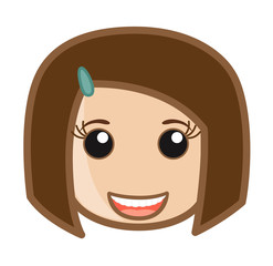 Delighted Cartoon Girl Face cute