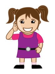 Cute Happy Cartoon Kid Girl