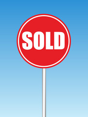 Sold Signboard Vector