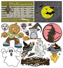 Cartoon Halloween Vector Graphic Elements