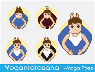 Yoga Cartoon Vector Poses - Yoganidrasana