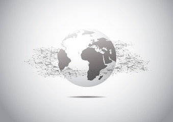 Global business network connection. World map point and line composition concept of global business. Vector Illustration