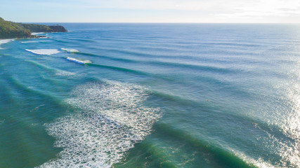 Aerial shot of beach around Noosa