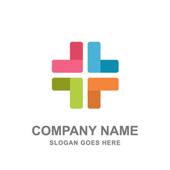 Colorful Cross Logo Medical Care Pharmacy 