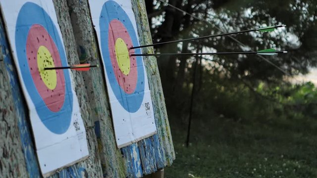 The arrow hits the target