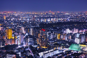 Fototapeta na wymiar 東京の住宅街の夜景