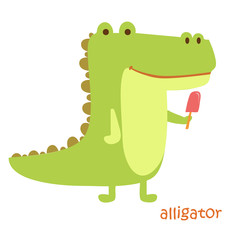 Fototapeta premium animals set - alligator