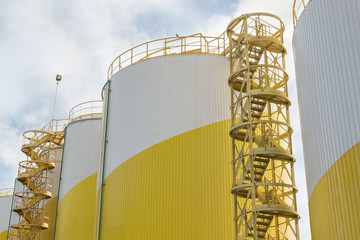 Storage tanks of industrial oil mill