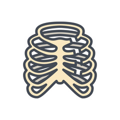 Broken Bones Human Body Colored Icon ribs