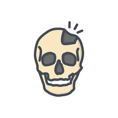 Broken Bones Human Body Colored Icon skull