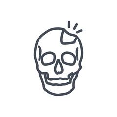Broken Bones Human Body line Icon skull