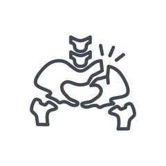 Broken Bones Human Body line Icon pelvis