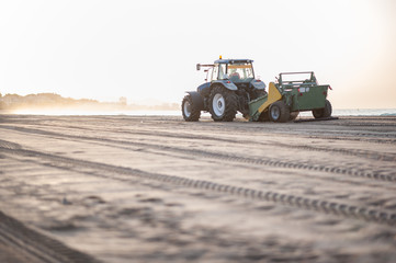 Tractor paving the beach