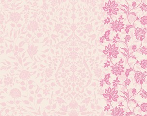 wedding card design, paisley floral pattern , India