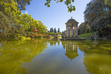 GENOA, (GENOVA), APRIL 28, 2017 - Diana Temple in Villa Durazzo- Pallavicini in Genoa Pegli, Italy