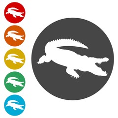 Crocodile icons set - Illustration 