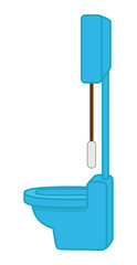 Toilet Seat with Flushing Chain Vector