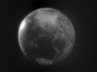 Earth black and white