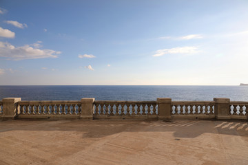 View of the sea from a terrace or promenade