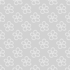 Floral seamless pattern. Gray abstract background