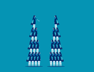 Business team and pyramid. Concept business vector illustration.
