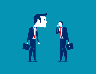 Large. Business person and big head. Concept business vector illustration.