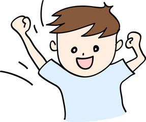 男性　ガッツポーズ