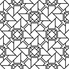 Black and white geometric seamless pattern