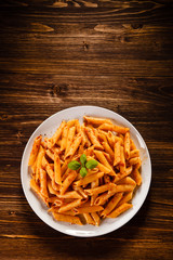 Penne with pesto sauce
